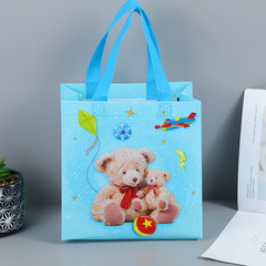 Amazon Cute Plush Bear Print Decorative Shoulder Bag, Portable Non-woven Fabric Home Clothing Toy Storage Bag