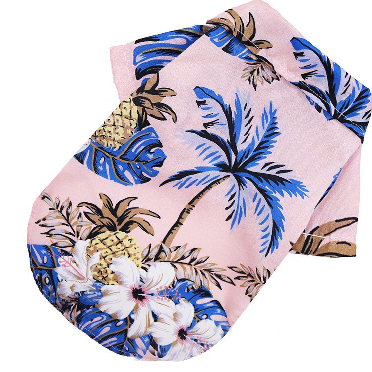 Ropa para mascotas al por mayor del fabricante, camisas hawaianas estampadas de primavera y verano, ropa para perros y gatos pequeños y medianos