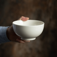 【米白】徳化白磁ご飯茶碗5インチ陶磁器スープ茶碗400ミリリットル家庭用茶碗粥茶碗食器食器