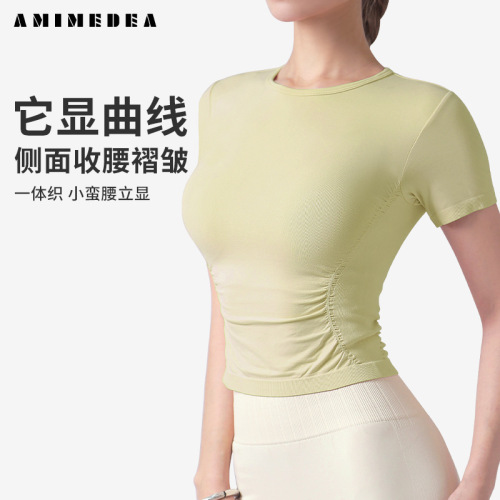 New yoga wear short-sleeved women's tight-fitting slim versatile casual sports tops for women