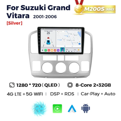 DVD Navigation, Vitara 2001-2006 Android - b-m200s-264-octa-core-full-network-compatibility