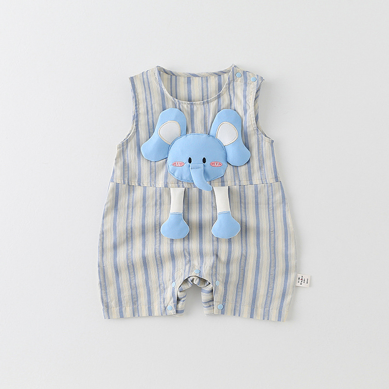 Baby Clothes for Summer, Cute Onesies for Boys and Girls, Stylish Sleeveless Rompers for Outings, Full-Month Outfits for Infants