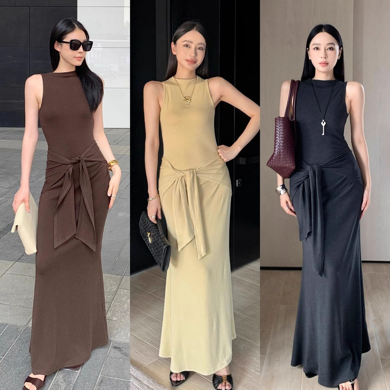 Zhou Miao ZHOUMIAO【Venus Goddess Dress】Detachable Shawl Tank Dress Slim-Fit French Dress for Women Zhou Miao ZHOUMIAO【Venus Goddess Dress】Detachable Shawl Tank Dress Slim-Fit French Dress for Women