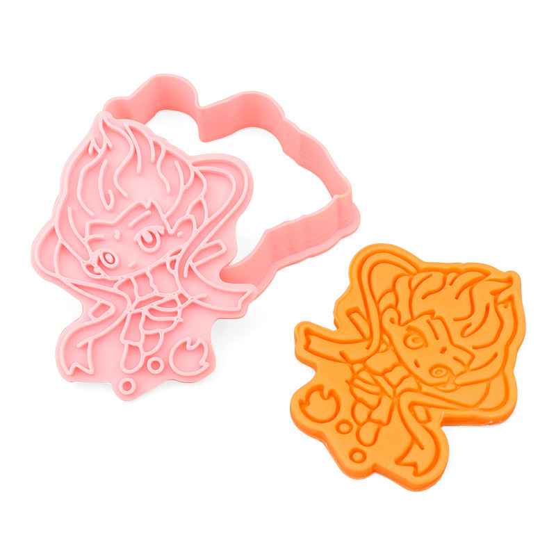 Molde de galletas de Nezha simulado, herramientas de repostería con diseños de dibujos animados de Ao Bing, Ao Guang, Shen Gongbao, Shijin y Bestia del Límite de la Emperatriz