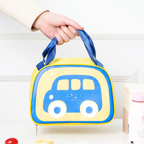 Cartoon car insulation bag lunch box cartoon handbag lunch with rice aluminum foil thickened waterproof lunch box bag lunch bag