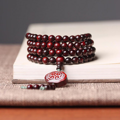 Small Leaf Rosewood Specification 0.6cm Creative Casual Versatile Buddhist Rosary Craftsmanship Wooden Men and Women's Pair Necklace