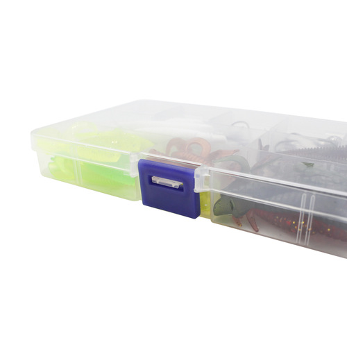Hunting high lure lure lead head hook full set of boxed micro objects 75 pieces single tail soft bait T tail fake bait bionic lure cross-border