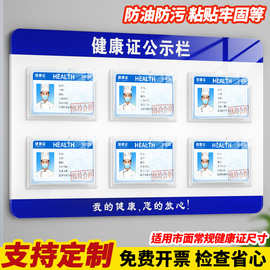 健康证公示栏展示板食堂餐饮员工食品许可证生产安全监督信息墙贴