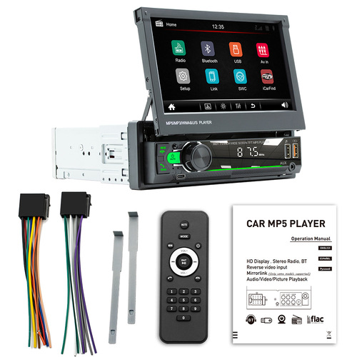 7-inch single spindle extendable screen car MP5/MP4/MP3 player smart Bluetooth car center console FM radio