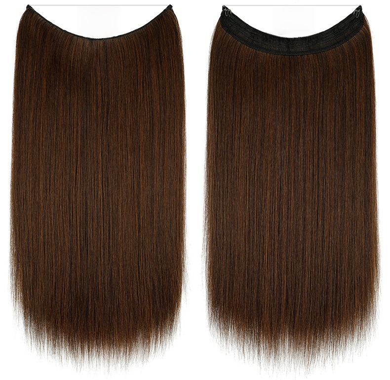 Nuevas pelucas de fibra de pescado cortina de cabello pelucas largo cabello recto sin marcas extensiones de cabello 26 pulgadas comercio exterior