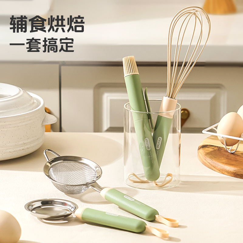 食品級シリカゲルスクレーパー油ブラシ網篩分卵器家庭用耐高温無粘着鍋焙煎ツールセット大全|undefined