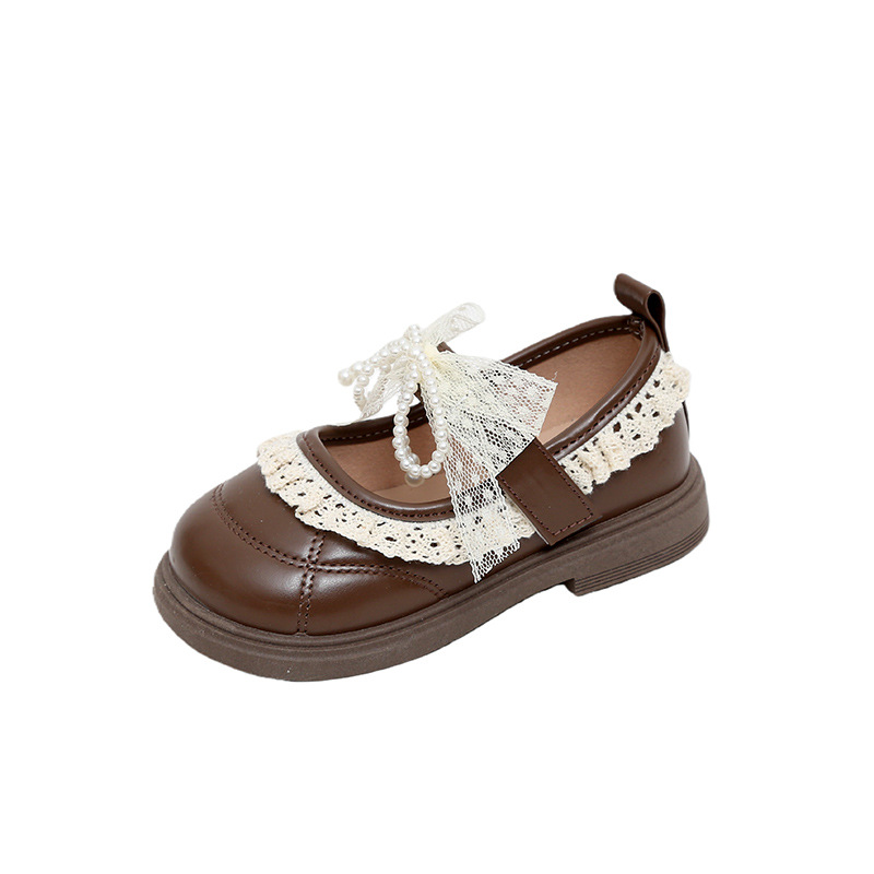 Zapatos de cuero de niñas arco dulce zapatos de princesa de perlas primavera 2026 nuevos zapatos de niñas zapatos de espectáculo de niños image 6