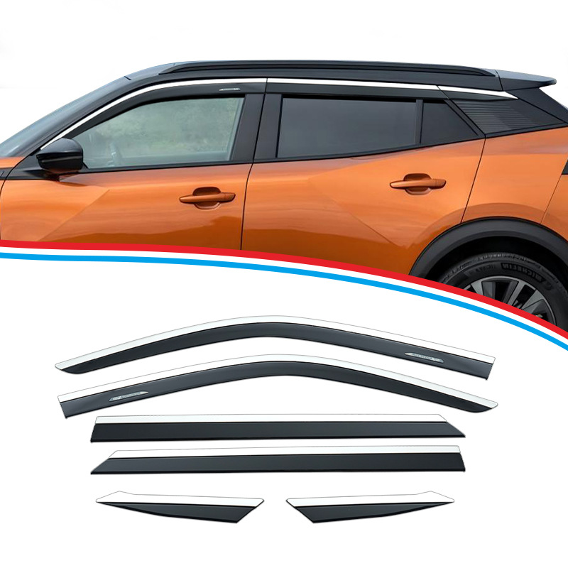 Logotipo aplicable 2008 coche cubierta de lluvia especial Peugeot ventana de coche ceja de lluvia cubierta de visores
