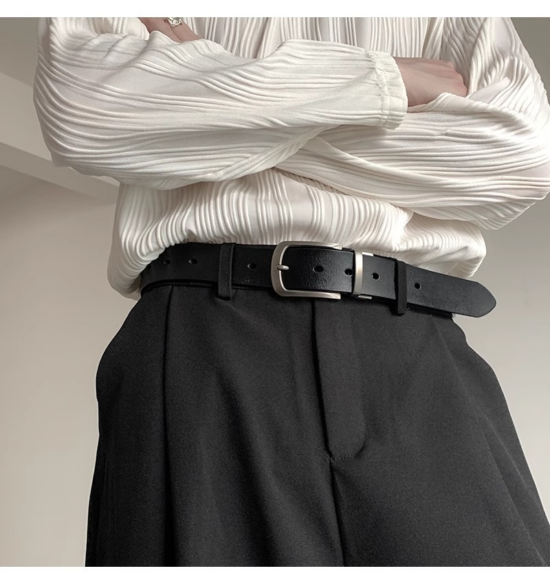 100% echtem Leder Pin Schnalle Rindsleder Jugend Vielseitig Mode herren Gürtel Großhandel Hohe Qualität_voghion.com