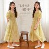 Summer dress, shiffon long skirt, children's small princess costume, puff sleeves, 2023, Korean style, suitable for teen