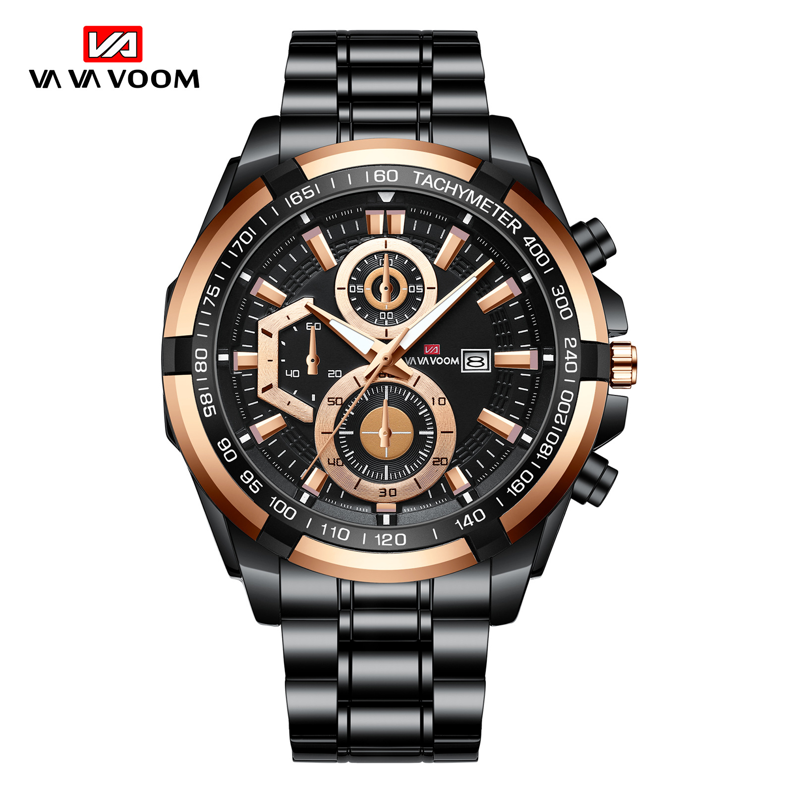 VAVA VOOM 2321 nuevo cinturón de acero personalizado creativo movimiento cuarzo calendario al aire libre reloj casual los hombres