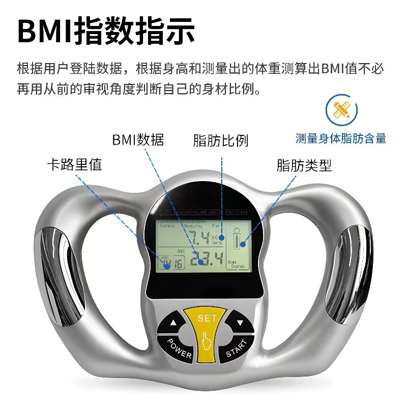 中国語/英語版体脂肪計体脂肪測定器ハンドヘルド BMI 脂肪分析装置スマート|undefined