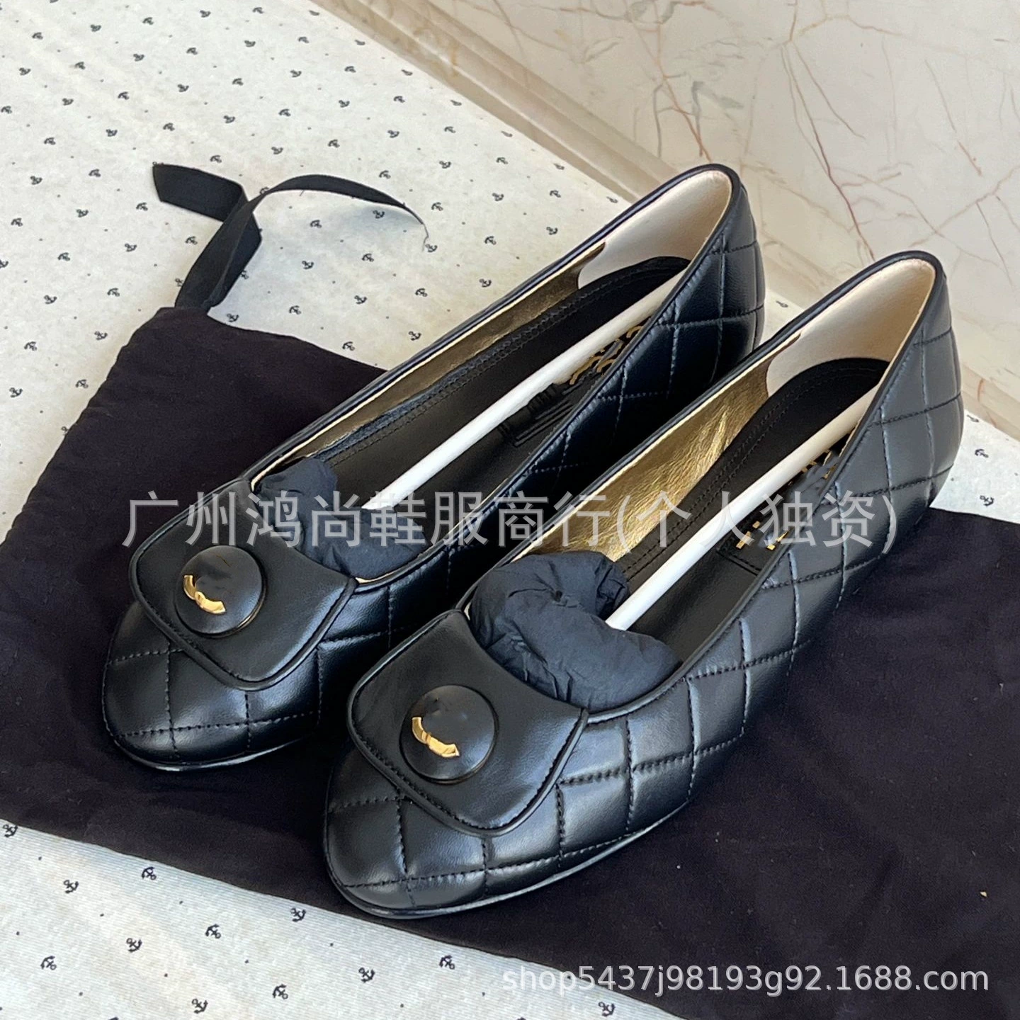 Little Fengfeng Lige плоские и неглубокие туфли одиночные туфли 2024 весна и лето новые женские круглые пуговицы металлические сладкие плоские балетные туфли
