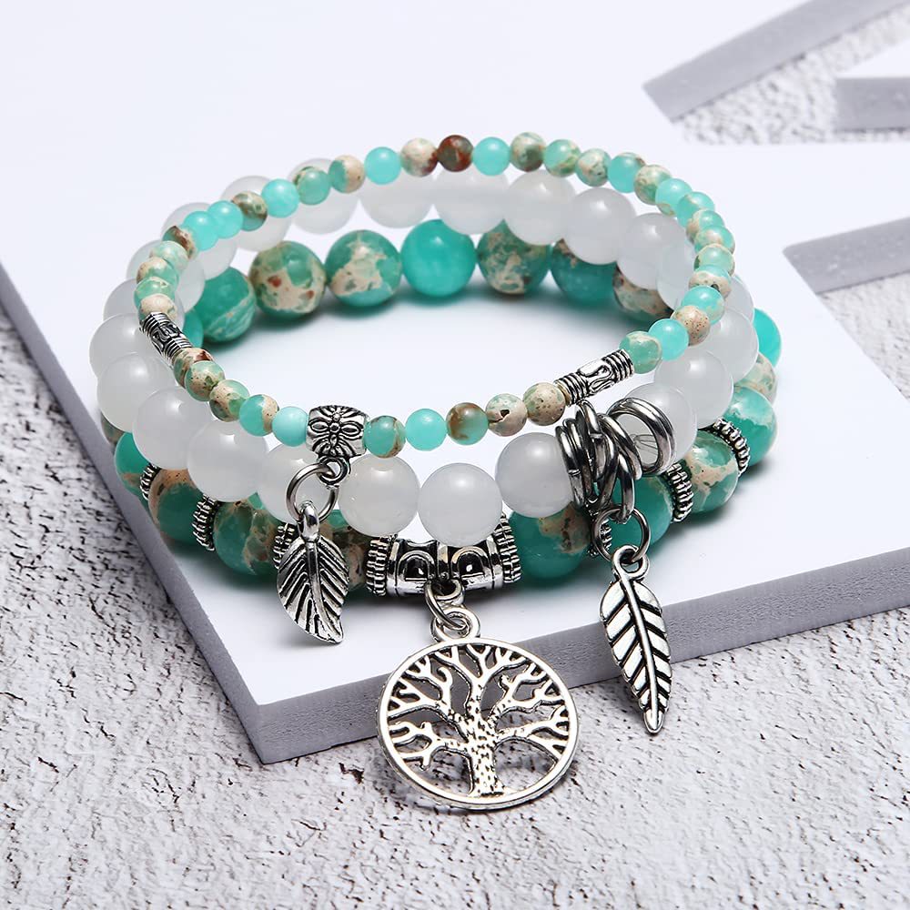 Street Occasion Alloy, natural stone Material Leaf Pattern 1 Piece Simple Style Leaf Alloy Natural Stone Plating Bracelets