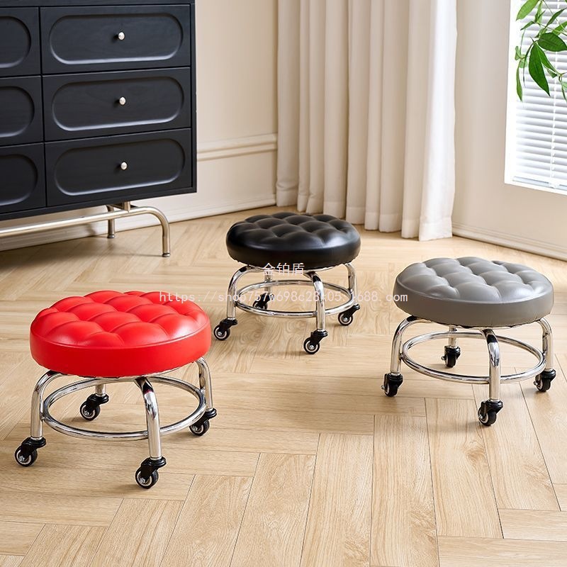 Gold and Platinum Shield Manicure Stool for Home Use, Toddler Stool, Small Bench, Small Stool, Low Stool, Low Stool with Wheels for Seamless Beauty