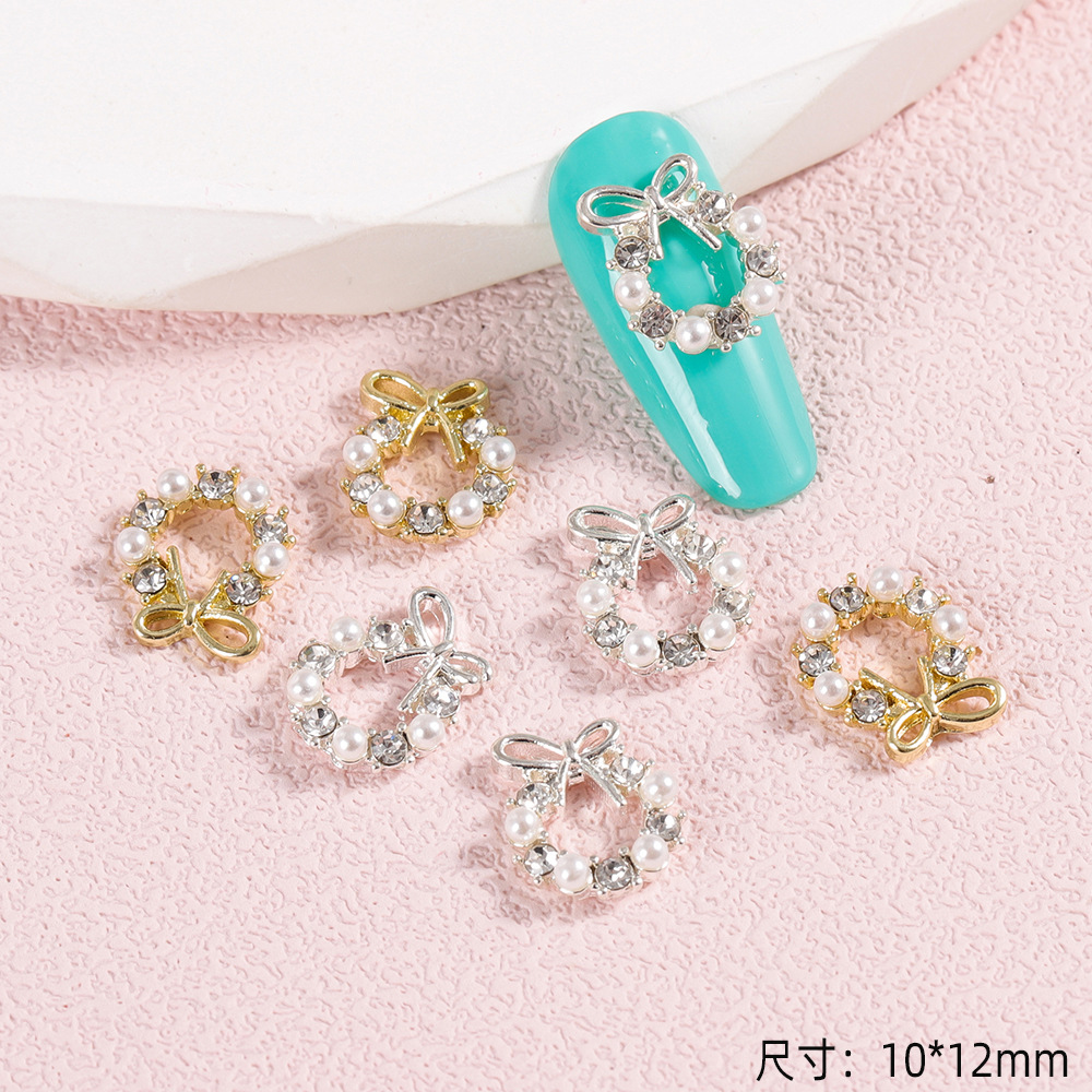 Nuevo sentido guirnalda de Navidad accesorios de diamantes de aleación Yiwu nail art Internet Celebrity style nail Diamond Super Flash Pearl Rhinestone