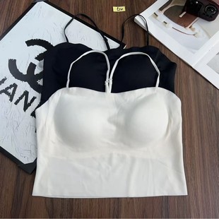 510# Ice Silk One-piece Cup Hollow-out Traceless Beauty Back Sports Camisole Vest Free Shipping
