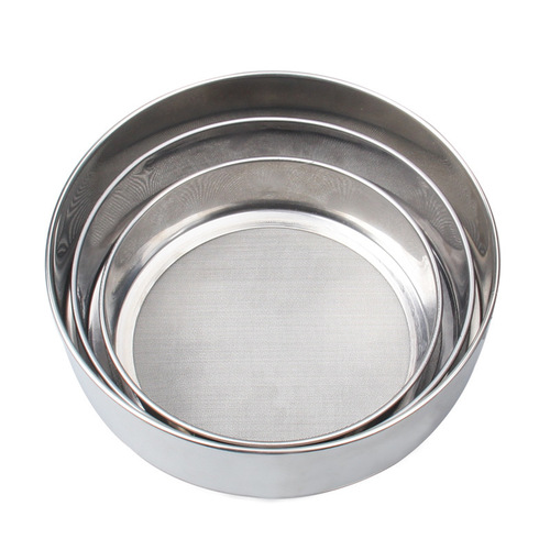 40 mesh stainless steel flour sieve thickened round rice flour sieve diameter 10cm~21cm Aimanwu Baking