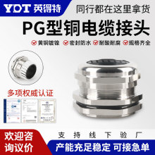 金屬電纜防水接頭pg型黃銅鍍鎳葛格蘭頭固定密封電線對接鎖緊接頭