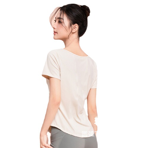 LULU summer yoga clothing tops for women V-neck sports fitness short-sleeved T-shirts outdoor running quick-drying yoga short-sleeved summer