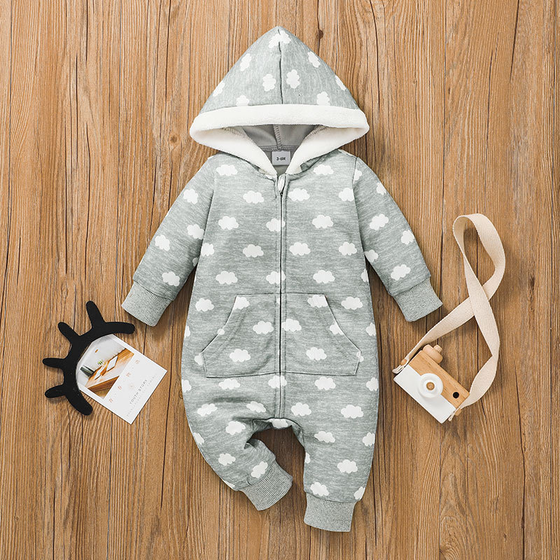 2021 newborn baby hooded jumpsuit childr...