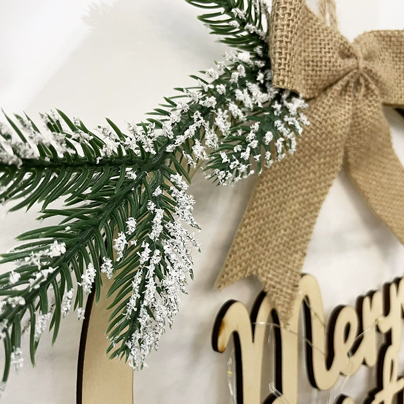 Christmas decorative supplies Christmas Flower Ring Wreath Home Door Hanging Poilling Small Crane Bringing Lantern Christmas Flower Ring