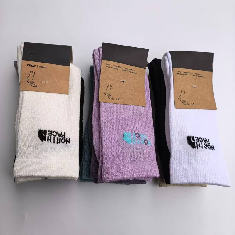 Cross-Border Foreign Trade 3-Pair Pack of North Towel-Soled Sports Socks for Men and Women, Couple's Running and Fitness Outdoor Trendy Brand Socks Cross-Border Foreign Trade 3-Pair Pack of North Towel-Soled Sports Socks for Men and Women, Couple's Running and Fitness Outdoor Trendy Brand Socks