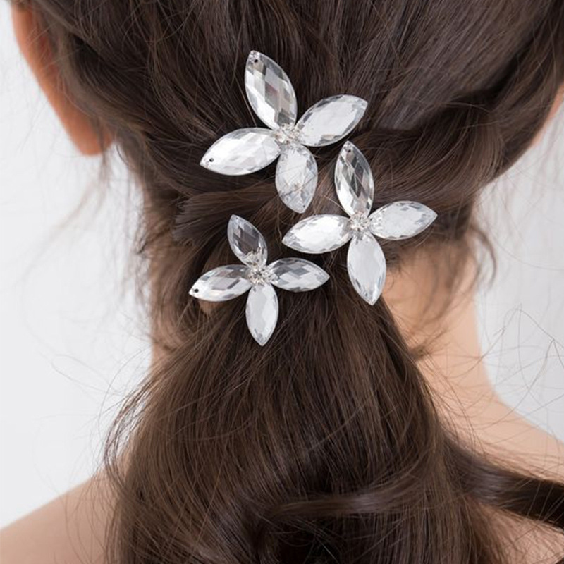 boda mariposa de color broca de cabello de tres piezas set de moda diamantes diarios broca de cabello accesorios para mujeres Hairpin