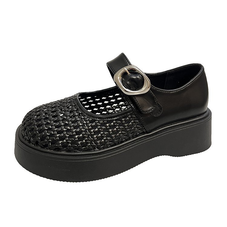 Sandalias de moda para mujeres 2026 nuevo verano agujero de red mitad zapatillas con una sola gruesa cabeza grande zapatillas frías con falda