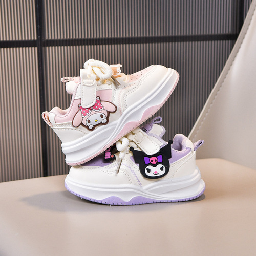 Children's Spring Fashion Cute Rabbit White Sneakers for Girls, Versatile Soft Sole Shoes for Kids