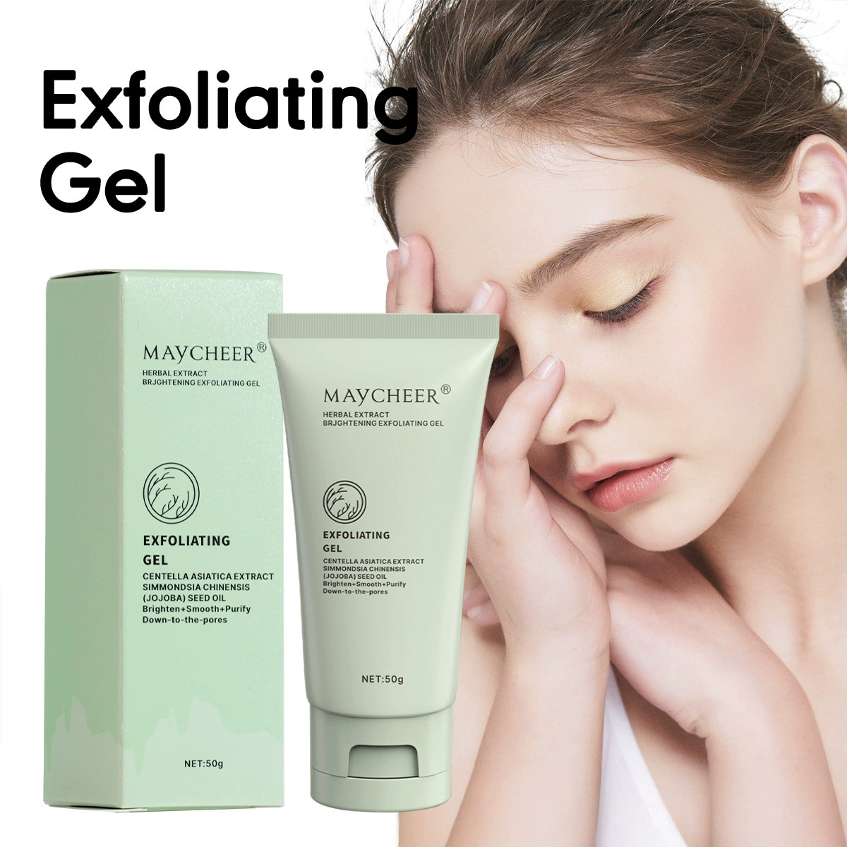Гель для глубокого мягкого очищения кожи MAYCHEER Herbal Exfoliating Gel, увлажняющий и осветляющий