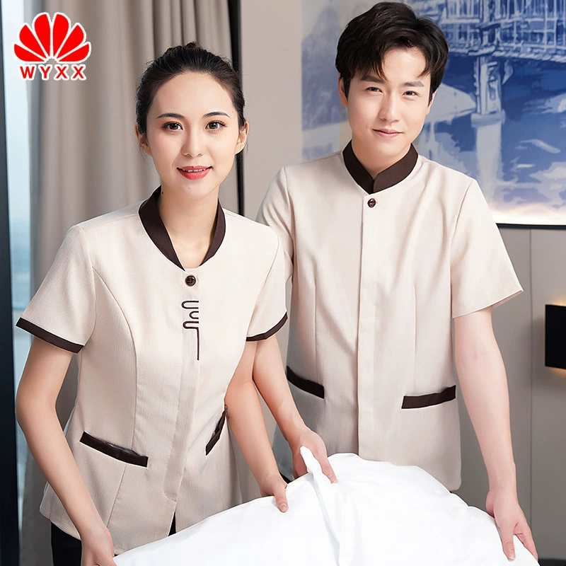 Очиститель недвижимости Рабочая одежда с коротким рукавом Летний отель Гостевая комната Община Уборка Тетушка Одежда Женская дышащая