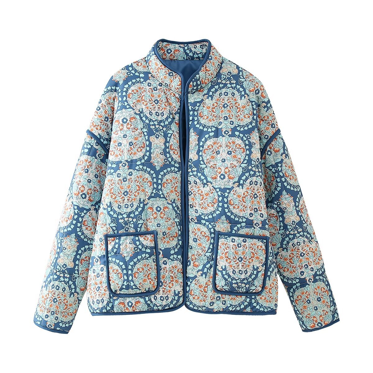 2024 Autumn/Winter New Product Women's Street Fashion Casual Printed Cotton Jacket w028 6246_voghion.com