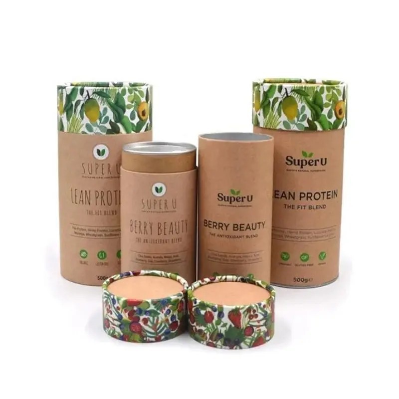 纸管印刷圆筒包装盒茶叶纸罐圆形牛皮纸罐烫金logo食品纸筒密封罐