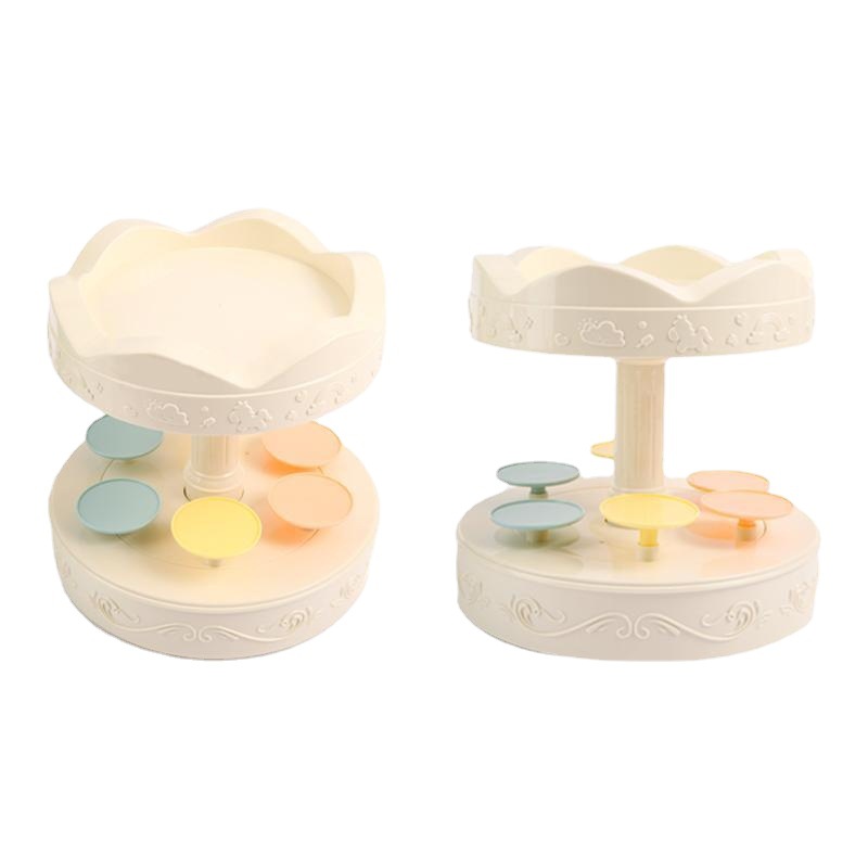 Máquina de torneado Carrusel Pastel de doble capa máquina de pastel máquina de postre giratorio automático placa giratoria mesa de postre máquina de torneado