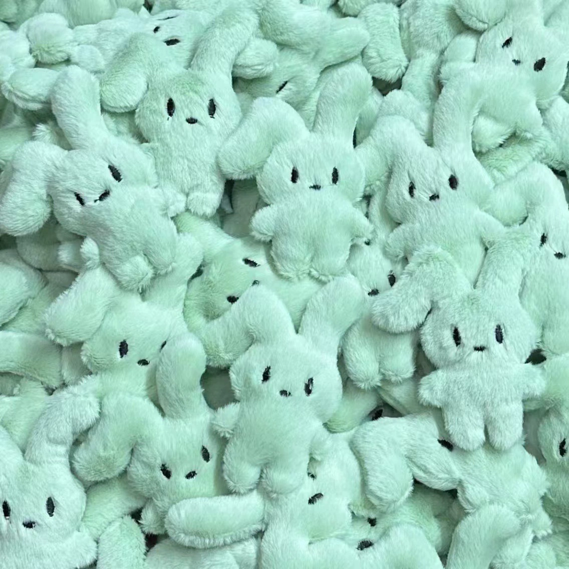 Plush Rabbit Doll, Handmade Cute Folding-Ears Accessory, 9×5.75×2 cm, Multi-color