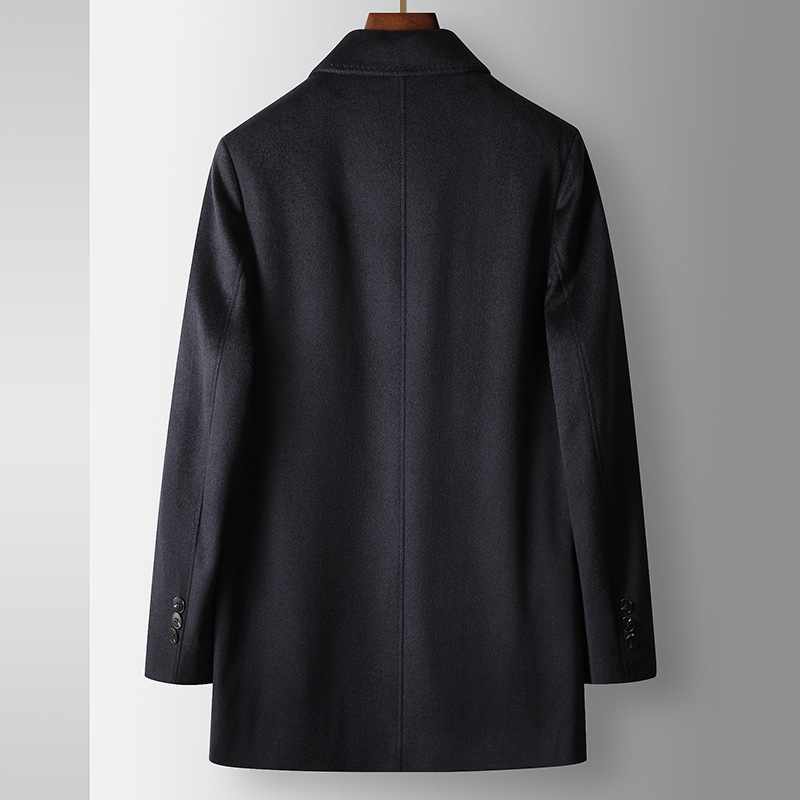 Men's Clothing Men's coat autumn and winter executive lapel cashmere youth high end business detachable liner double sided wool coat_voghion.com