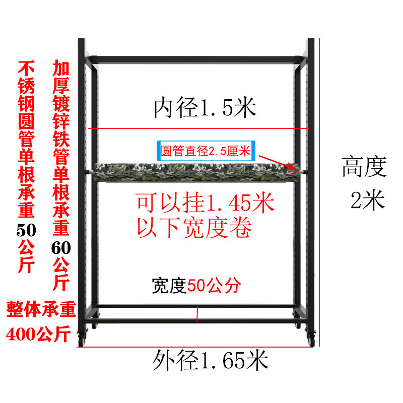 移动纺织面料展示架布匹布卷陈列架货架桌布布料展架落地中岛架子|undefined