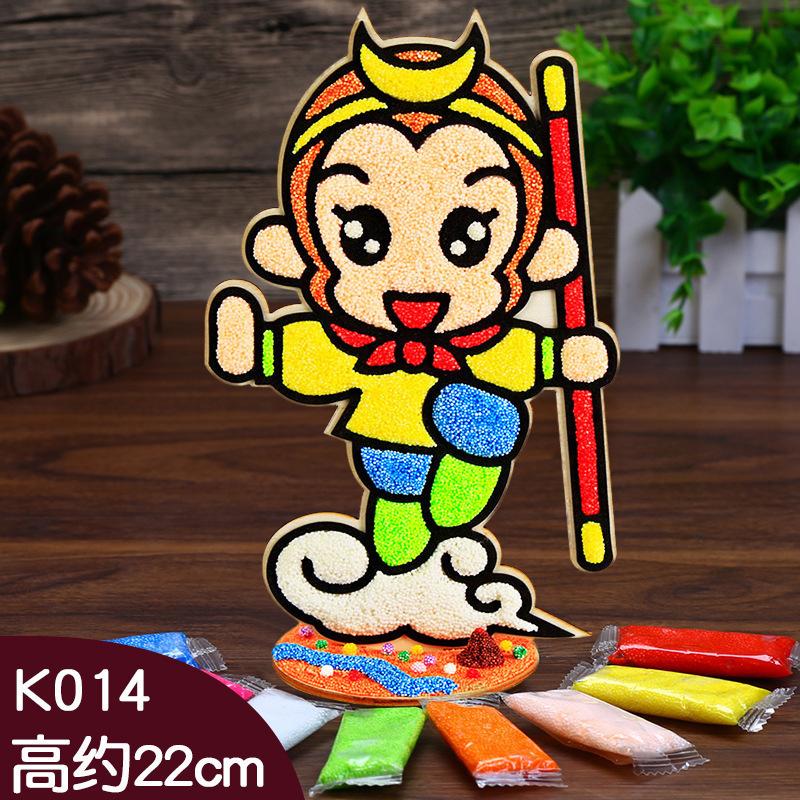 木板スノーフレーク泥絵パール泥粘土絵幼稚園児手作り立体粘着絵画|undefined