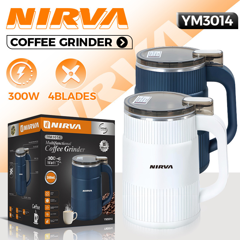 Nirva Cross-Border European Standard Self-Electric Powder Machine for Grains, Food Beans, Seasoning Coffee Bean Grinder