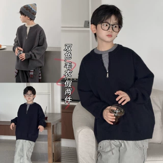 男童毛衣秋冬款2026新款儿童装冬季打底线衣针织衫大男孩冬装上衣