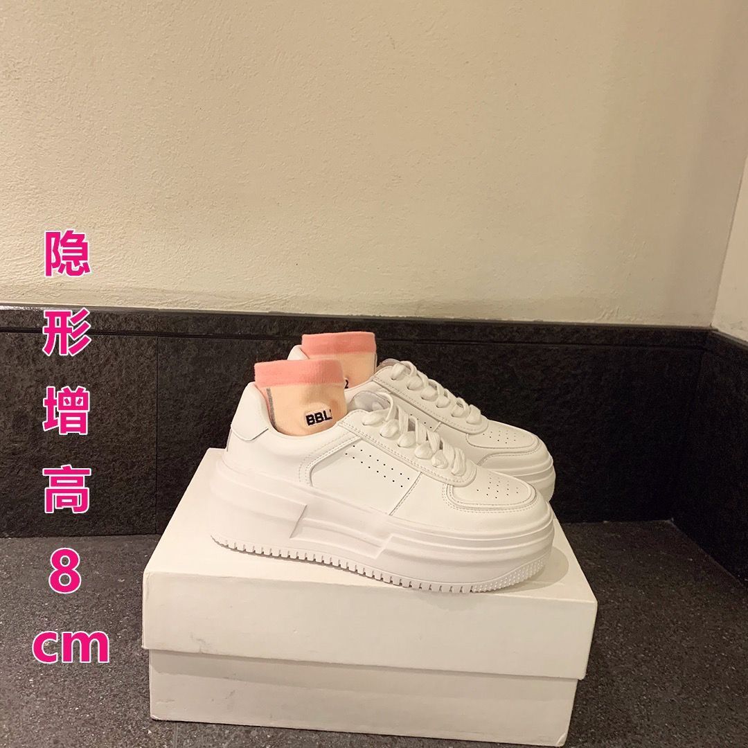 Su inyin bliss weekend 32 South Korea star platform flat casual sneakers women's inner height increasing 33 white shoes women