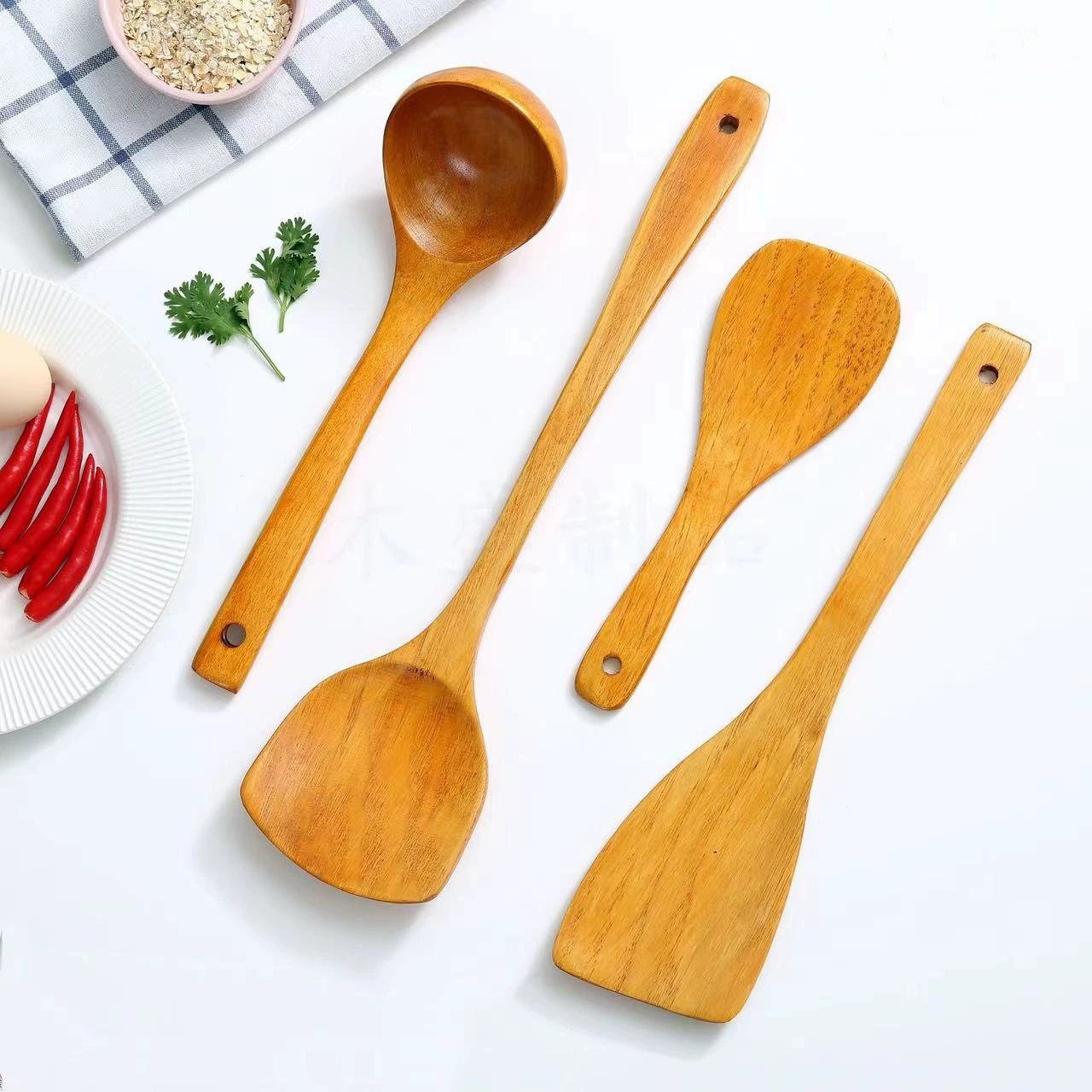 Деревянная лопатка для pots, лопатка без клейкого шпателя, кухонные принадлежности для приготовления риса лопатка
