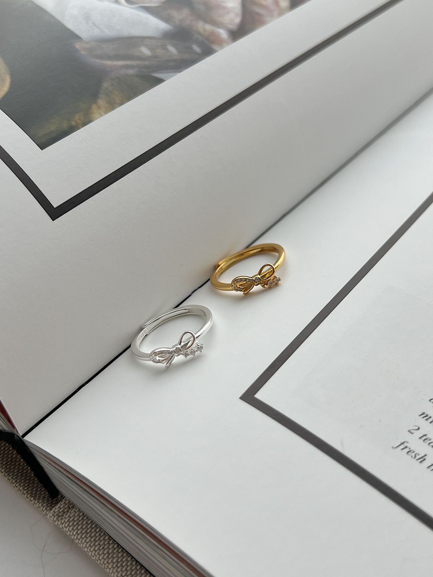 Argent Sterling 925 Noeud D'Arc Bague Réglable display picture 5