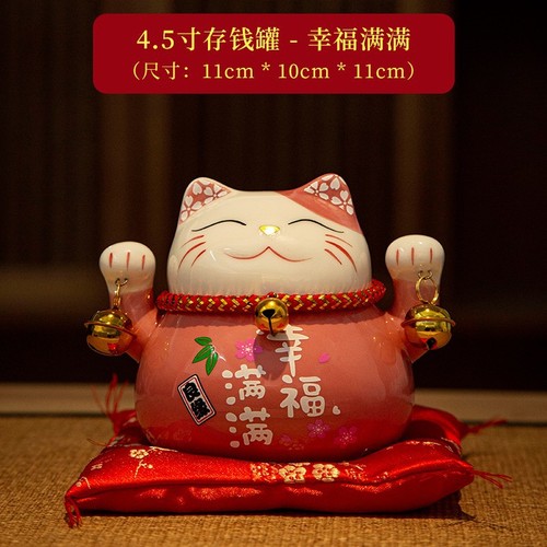 Lucky Cat Ceramic Small Home Furnishings Store Opening Gift Creative Japanese Lucky Cat Piggy Bank Mini Jar